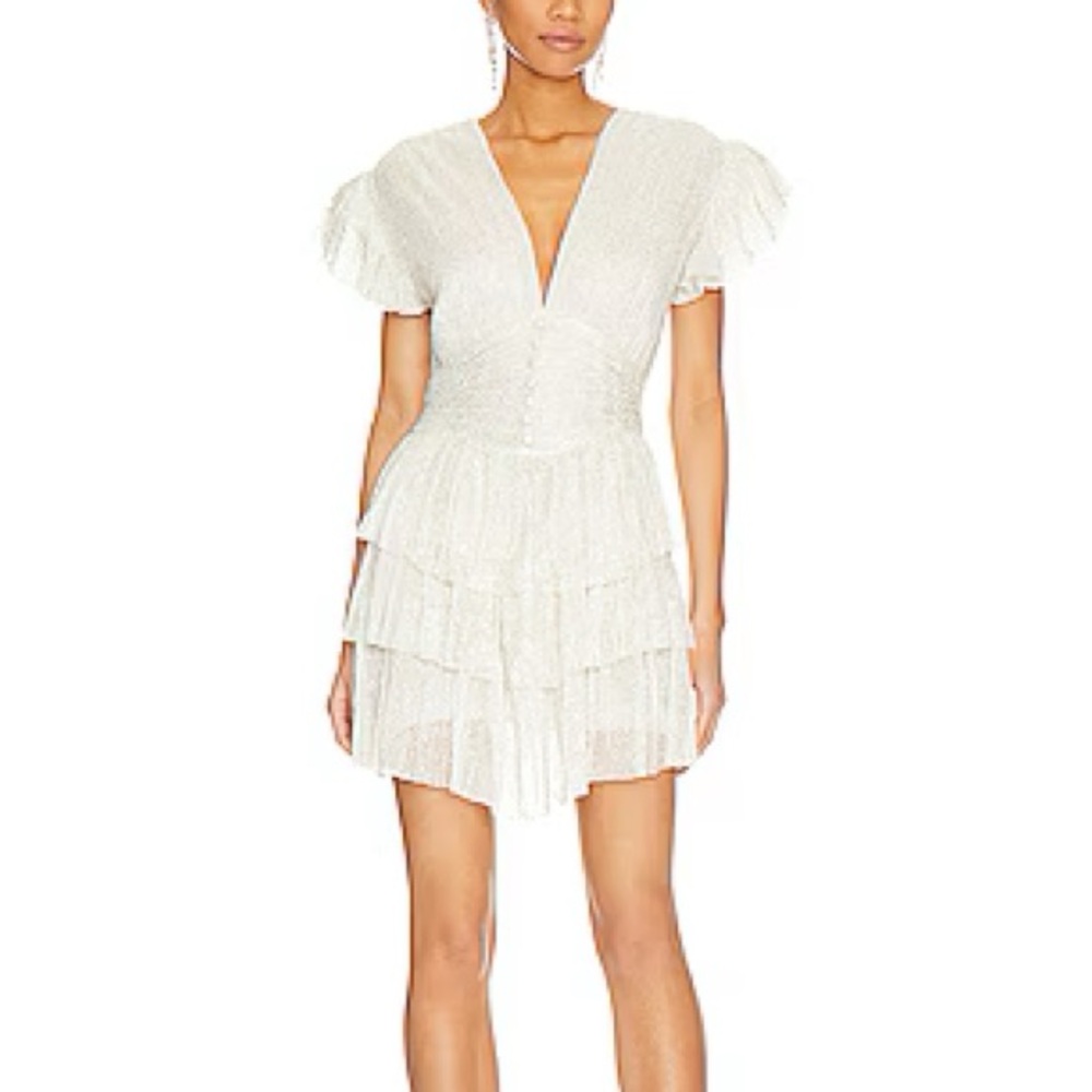 Sabina Musayev White Layered Mini Dress